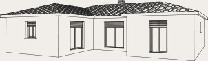 plan en U d'une maison plain-pied Créa Concept
